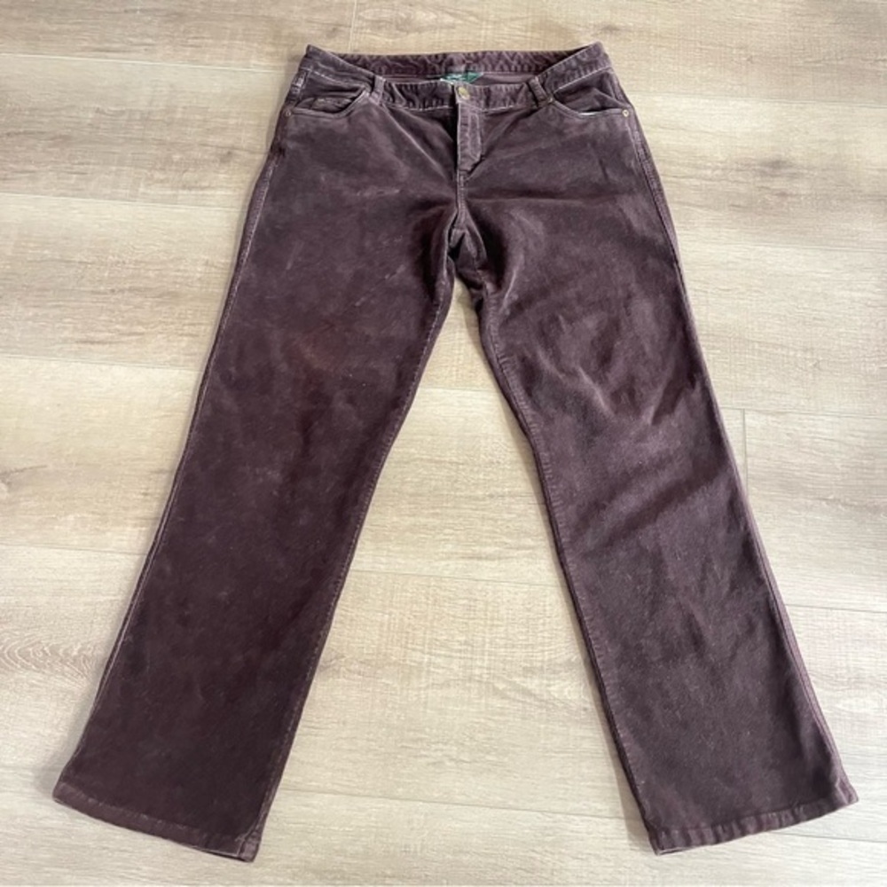 VTG Woolrich Corduroy Pants Women 10 Brown Straight Leg  34X30 Cotton Stretch‎